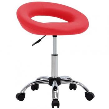 Chaise Ergonomique Roulante Similicuir Rouge
