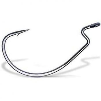 VMC 7316 1×Wide‑Gap Worm Hook – Black Nickel, 100 pcs, 4/0 (Unisex)