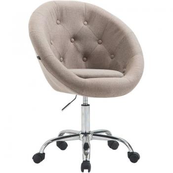 Taburete de trabajo en tela gris topo