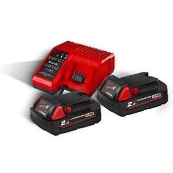 Pacote Milwaukee com 2 Baterias 2Ah e Carregador M12-18C