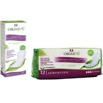 Serviettes Normales et Protection Slip Offerte Organyc x12 + 24 Protections Slips Extra Fins Offerts