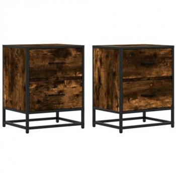 Mesa de Cabeceira Dupla, Madeira de Carvalho 40x31x50cm