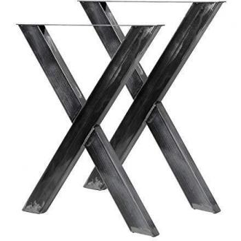 Pieds de Table en Acier Verni Forme X 72x60 cm