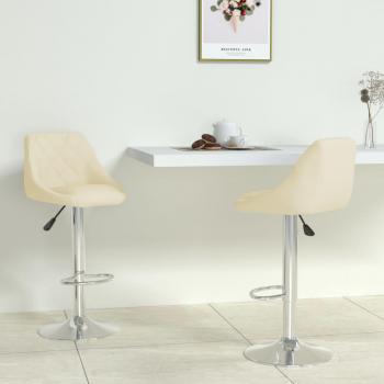 VidaXL Cream Faux Leather Pub Stools
