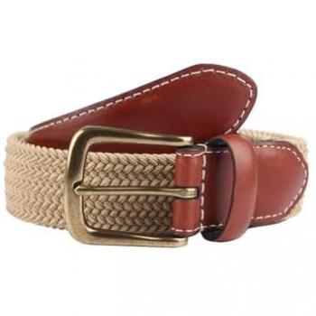 Dents Beige Stretch Belt for Men