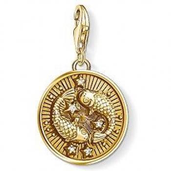 Pendiente Piscis Plata Oro 18K