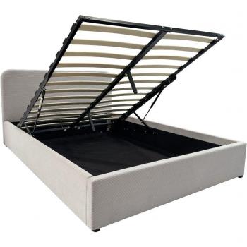 Lit coffre élégant 140x190 cm avec tête de lit en velours