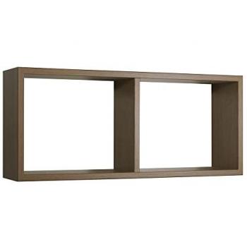 Estante rectangular de pared 2 compartimentos color roble tabaco modelo Morgana