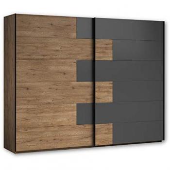 Schwebetüren Kleiderschrank LINEA 270 cm Eiche-Graphit