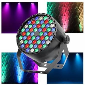 Efecto luz RGB + blanco 54 LEDs, brillo intenso