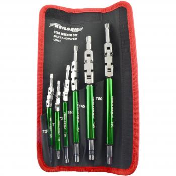 FlexiTorque 6‑Pack Dual‑Joint Torx/Star Key Wrenches
