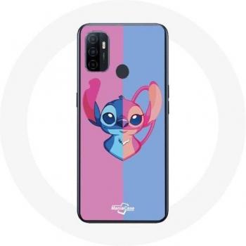Oppo A53 Case with Stitch & Angel Design