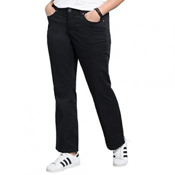 Sheego Bootcut-Hose elastisch Baumwoll-Twill schwarz Gr. 58