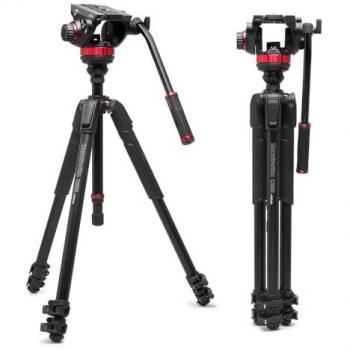 Trépied Vidéo 055 Manfrotto – Aluminium, Rotule Fluide, Support Stable