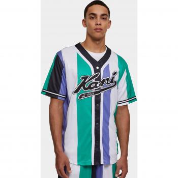 Karl Kani Herren Baseballshirt mit Streifen grün/weiß/lila