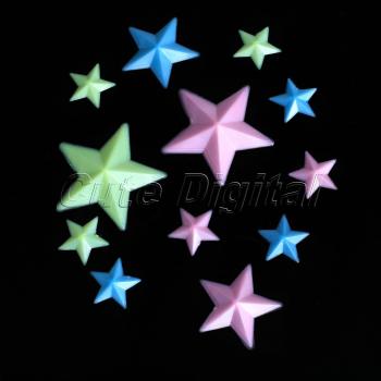 AcmeBuy™ Luminous Kids’ Star Sticker – 12 Kunststoff‑Sterne, Gl