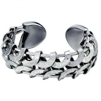 Bracelet femme en acier inoxydable argenté CRESCENT