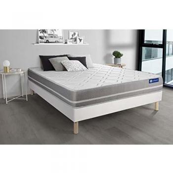 Matelas ACTILATEX Touch 180x200 3zones de Confort + sommier KIT Blanc