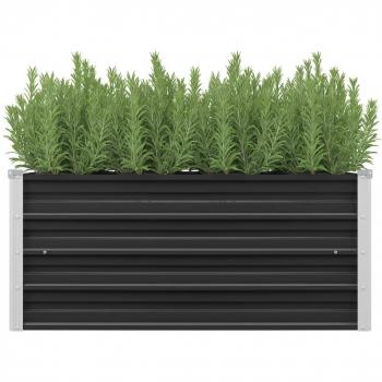 Fioriera per Giardino, Flowerpot Antracite 100x40x45 cm in Acciaio Zincato