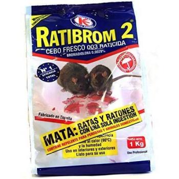 Raticida ratibrom cebo fresco 1 kg (paquete 3 unidades * 1 kg = 3 kg) impex europa