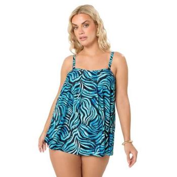 Pacific Blue Abstract Print Tankini Top – 18 (Women)