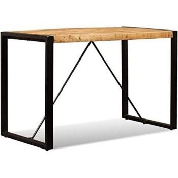 Table à Manger Rustique en Bois de Manguier Massif VidaXL 120 cm