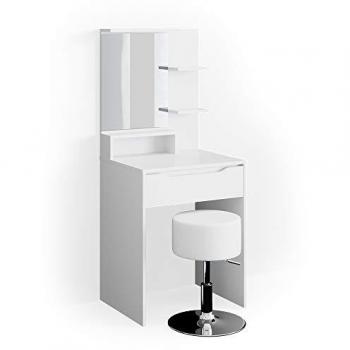 Vicco coiffeuse, Blanc, 60 cm avec tabouret Ruben