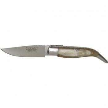 Cuchillo plegable Joker, mango asta de toro, longitud hoja 8 cm, peso total 74 gramos, incluye estuche y tarjeta regalo, código NA120