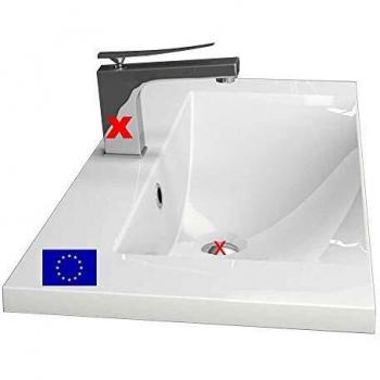 Eckiges Einbau-Waschbecken (80 x 35 cm) – Mineralguss-Qualität