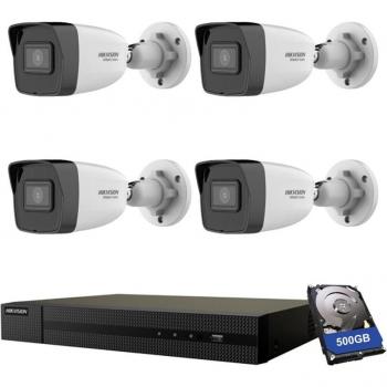 Kit Sicurezza Hikvision 4x Camere 2MP, NVR 4 Canali, 500GB Storage
