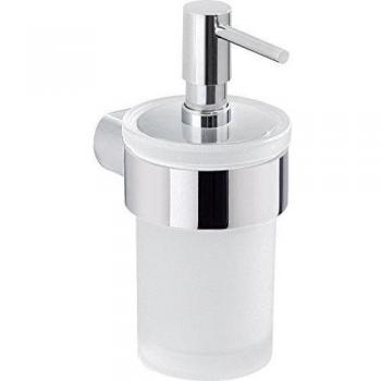 Distributeur de savon mural Gedy Pirenei en chrome et verre dépoli