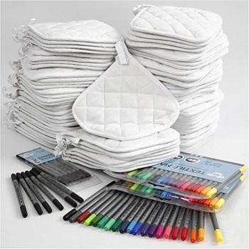 Kitchen Heat-Proof Potholders with Drawing Tools, Duo