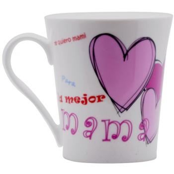 Taza Colores Dorados “Mamá” – 380 ml con Asa de Silicona