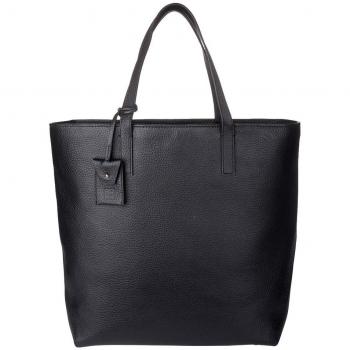 Borsa a tracolla Dudu nero pelle verniciata con 2 manici