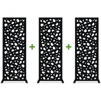 Casanoov Sunny – Collection de 3 panneaux décoratifs noirs à motifs intégral (1,60 m)
