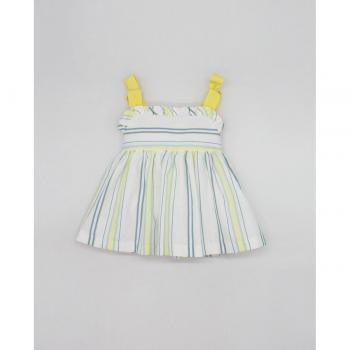 Vestido Fina Ejerique rayas azul y amarilla con tirantes