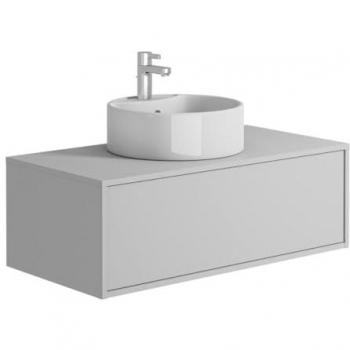 Mobile sospeso per bagno con lavabo singolo rotondo 94 cm