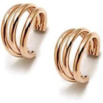 Pendientes Pertegaz aros triple 35mm rosados cierre presión