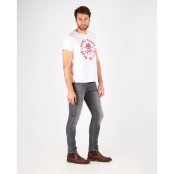 Jeans Skinny 34 Grigio Skull Rider