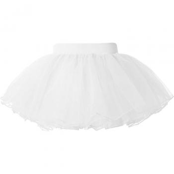 Jupe de ballet pour enfants, taille élastique, quatre couches, maille unie