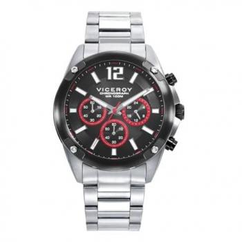 Reloj Viceroy Magnum con bisel negro y brazalete de acero