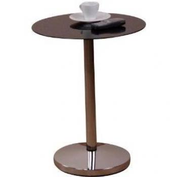 Heinz Hofmann Glasbeistelltisch 2921.CGS – verchromt, 40 cm Durchmesser, 52 cm hoch