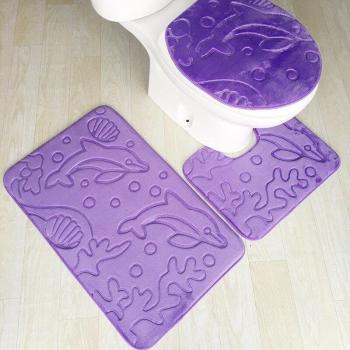 Pack Tapis Bain – 3 Articles, Flanelle Douce et Sécurisée