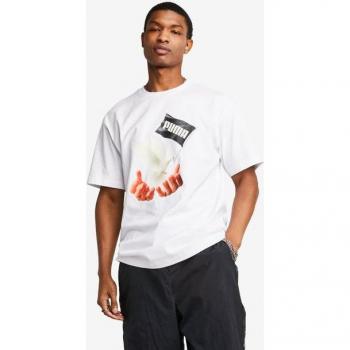 Puma Mas Tiempo T-shirt Homme Jersey de Coton Blanc Taille S