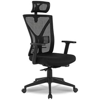 Fauteuil de bureau ergonomique ALEEN avec accoudoirs réglables, appui-tête, translation d’assise et soutien lombaire