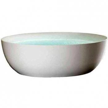 Baignoire Îlot Bernstein Ovale Moderne Acrylique Blanc Mat