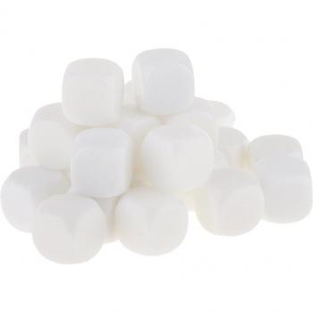 25pcs 16mm Square Corner White D6 Dice for Teaching and Fun