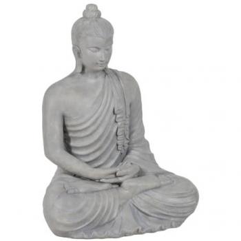 Buddha Dekofigur Grau Harz 46,3 x 34,5 x 61,5 cm