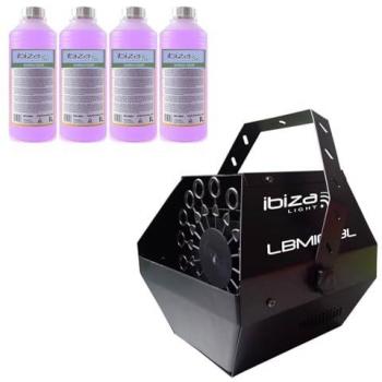 Machine à bulles grande capacité noire IBIZA LIGHT LBM-10 pour mariages, soirées, DJ, avec 4L de liquide