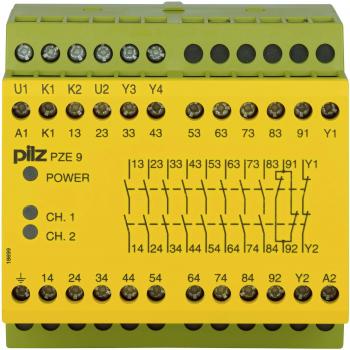 Pilz PZE 9 Kontakterweiterungsblock 774143 – 110‑120VAC, 8 n.o. / 1 n.c